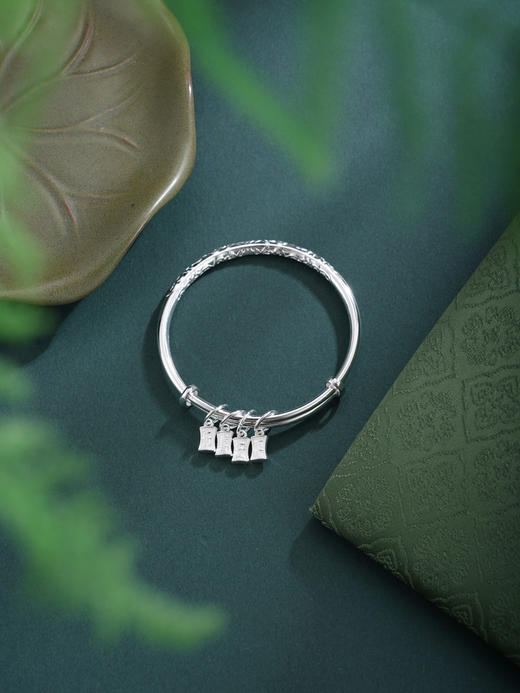 子佩集【平安喜乐】银S999童镯【WT000368】儿童平安喜乐流苏2602 商品图6