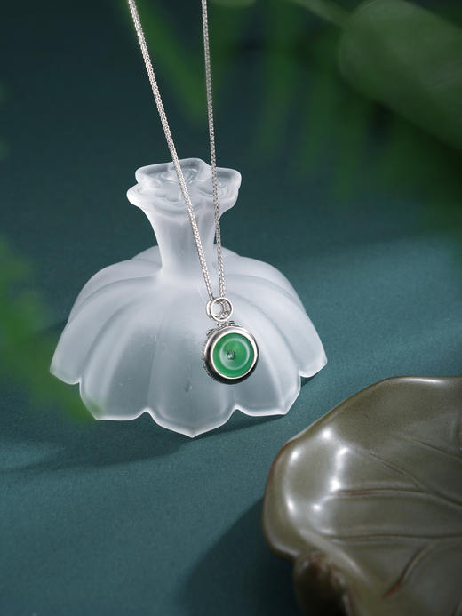 子佩集【蝶影缘深】银S925套链项链【TL016617】绿玉髓平安扣蝴蝶2602 商品图4