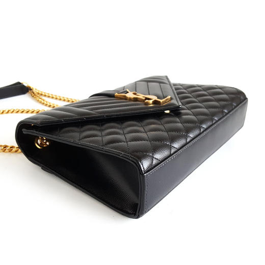 【95新】YSL圣罗兰487206中号黑金鱼子酱ENVELOPE信封包链条包女士080226AK13 商品图5