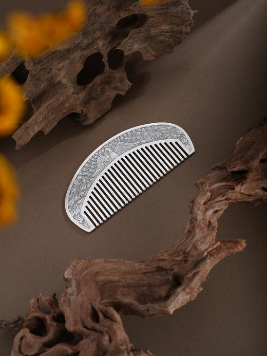 子佩集【凤舞福华】银S999梳子【BX0460992】凤凰展翅2602 商品图4