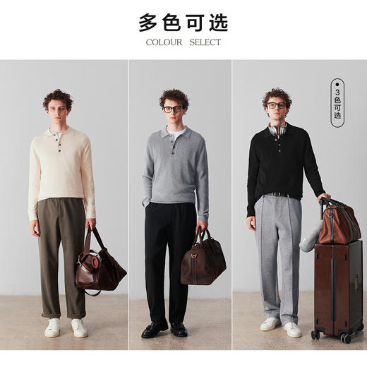 纯棉针织长袖POLO衫 商品图4