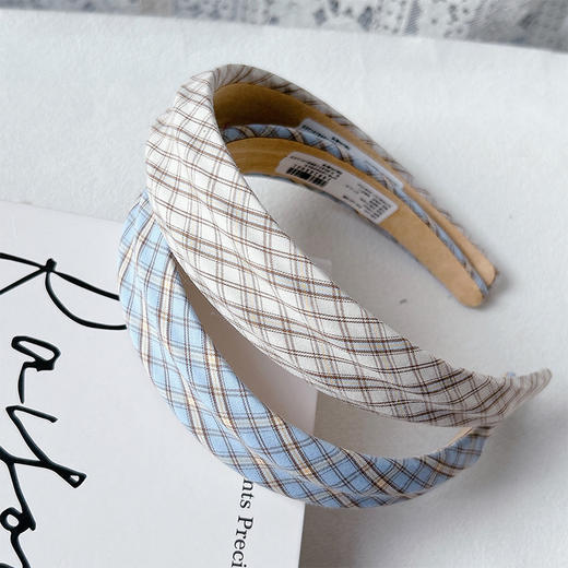 简约格纹高颅顶显脸小发箍-纪念日百货门店同款169494907 商品图4