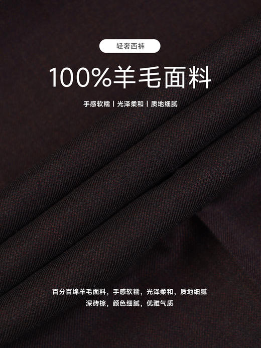 callisto深砖棕绵羊毛西裤 商品图3
