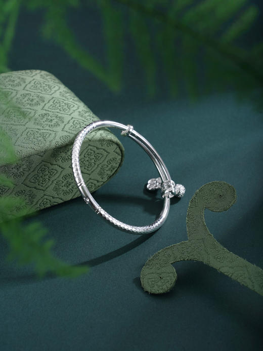 子佩集【四叶缘牵】银S999手镯【SZ009307】四叶草吊球切面2602 商品图6