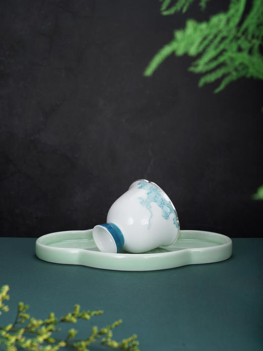子佩集【祥云清悦】银S990摆件【TZYF049】茶具祥云浮雕四葵口茶杯2602 商品图4