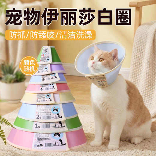 宠物伊丽莎白圈彩色款彩色糖果伊丽莎白圈大型犬防舔头套宠物防咬猫咪耻辱狗狗头罩 商品图0