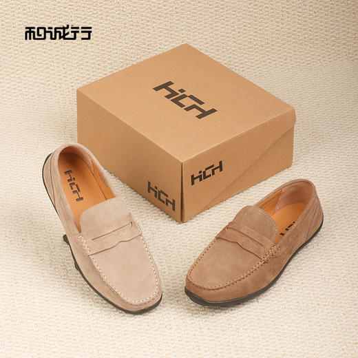 和诚行2026春季新款一脚蹬复古时尚舒适套脚皮鞋男式休闲鞋0440182 商品图2