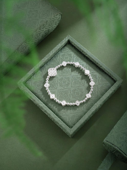 子佩集【轩畔玉兰】银S990手串手链【QFSL024】原创作品花丝珐琅彩玉兰莲2602 商品图5