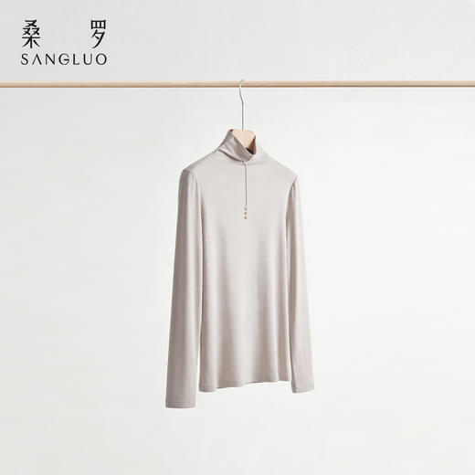 桑罗睡衣套装100%桑蚕丝打底保暖纯色简约女款秋衣秋裤 商品图4