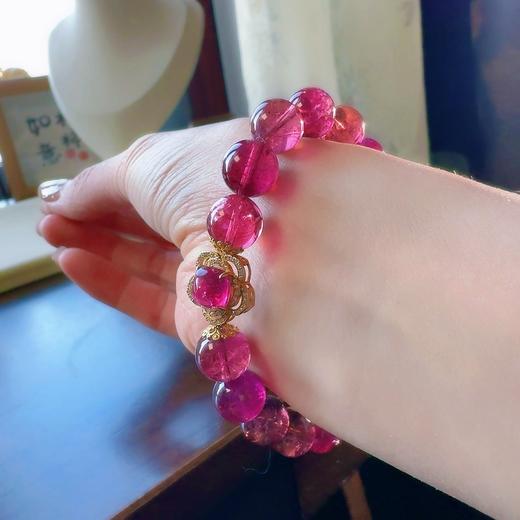 10mm单圈桃红碧玺手串 商品图7