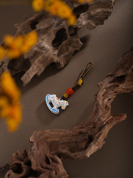 子佩集【好运加马】银S999钥匙扣【BJ0001683】小摆件花丝珐琅彩白马2602 商品图6