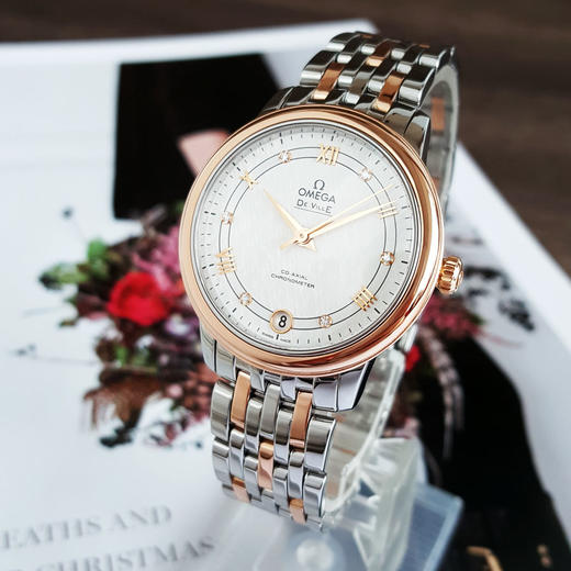 【95新】OMEGA 欧米茄424.20.33.20.52.002天文台认证同轴自动机械机芯日期显示33MM（女款）碟飞系列精钢/18K玫瑰金020226AK22 商品图2