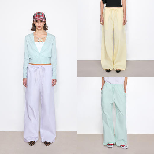 NUTH“冰淇淋”抽绳松紧腰宽松直筒休闲裤女（发货/预售时间同步天猫） 商品图0