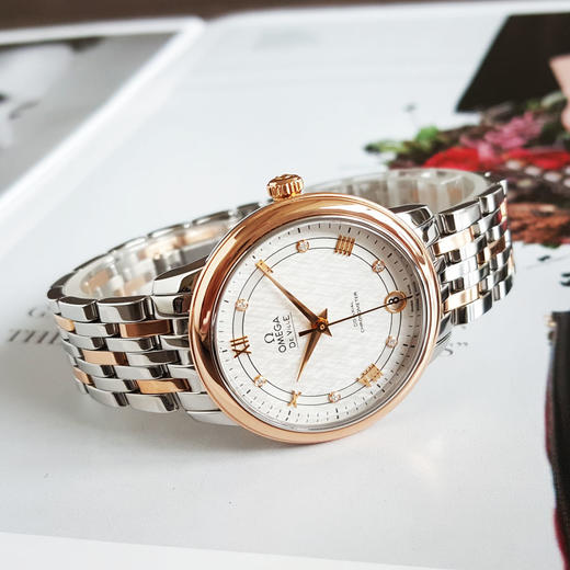 【95新】OMEGA 欧米茄424.20.33.20.52.002天文台认证同轴自动机械机芯日期显示33MM（女款）碟飞系列精钢/18K玫瑰金020226AK22 商品图5