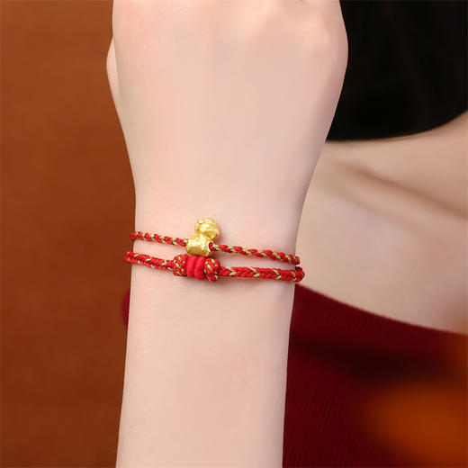 【新品首发】足金黄金炫彩转运珠 生肖马3D硬金转运珠 MEMORA诗普琳HP911301 商品图3