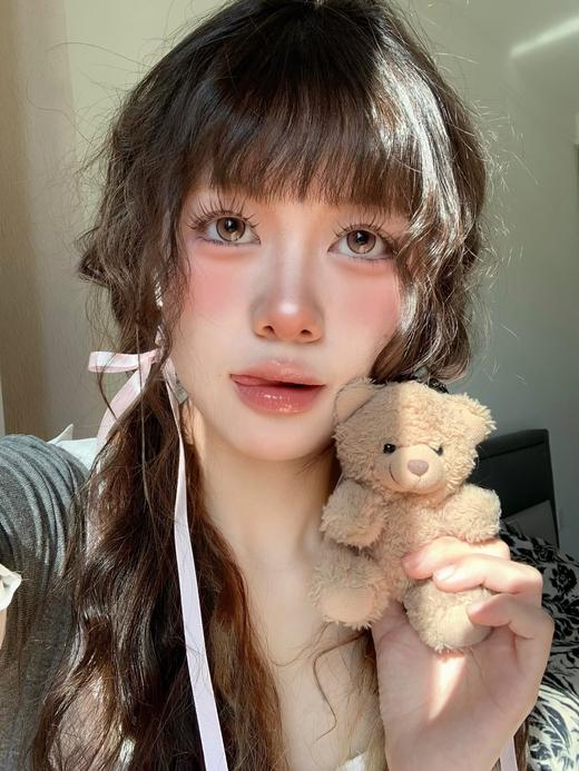 chocoing月抛 奶味炼乳 棕/樱花铃铛 粉 14.2mm 一副2片 商品图2