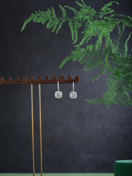 子佩集【清霜缱绻】银S925耳环【EL070646】时尚圆圈扣环方块2602 商品图3