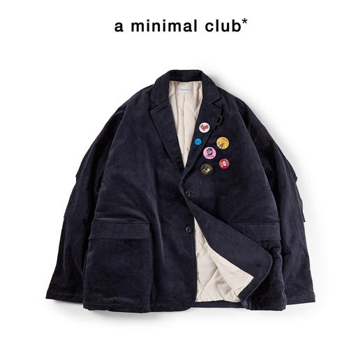 a minimal club复古坑细条灯芯绒廓形【科技棉】西装夹克AM5BPJ07 商品图0