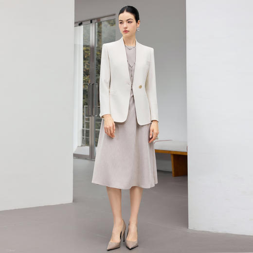 IWY/米色轻奢优雅风一粒扣米白色西装外套女职业正装高级感气质教师连衣裙工作服25CQ921 商品图3