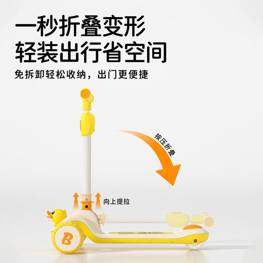 春节不打烊【骑滑二合一❗️安全升级】乐的小黄鸭儿童滑板车小童溜溜车3岁宝宝学步可坐骑溜娃神器。jd 商品图3