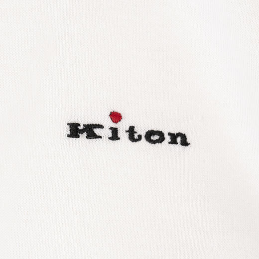 KITON 男士字母徽标刺绣棉质圆领短袖T恤 白色 UMK07530100B 商品图2