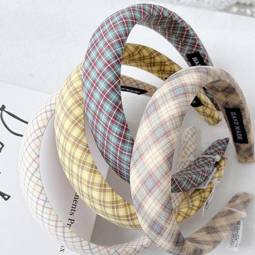 韩版布艺格纹侧饰发箍-纪念日百货门店同款169393532 商品图0