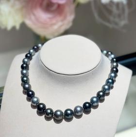 【孤品】大溪地混彩11-13mm串珠项链 传承级珍珠项链 莫兰迪4星