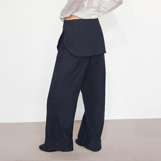 NUTH“衬衫摆”拼接假两件可束脚裙裤女 深藏青色/白灰条纹色（发货/预售时间同步天猫） 商品图6