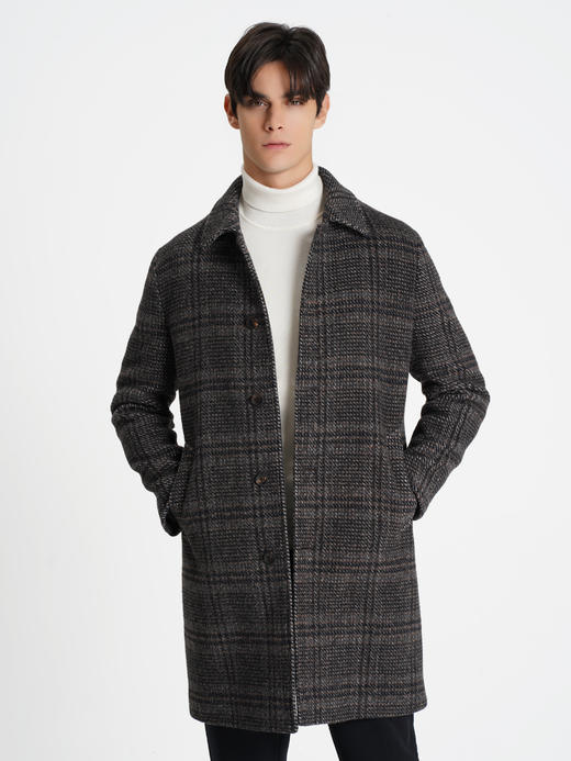 callisto咖色羊毛羊绒混色编织大衣 商品图2