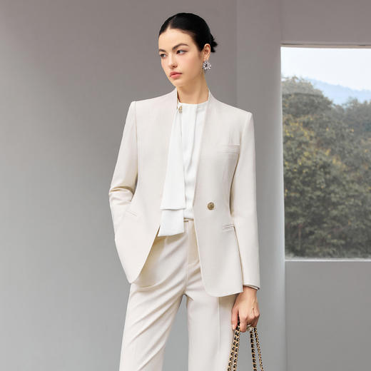 IWY/米色长袖西装套装女春季新款修身显瘦高级感职业装工作服25CP921 商品图4