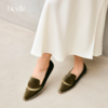 heelz设计师手工鞋履 ｜竹叶丝绒编织底乐福鞋 0.8公分 商品缩略图1