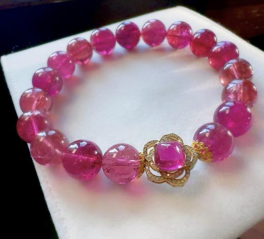 10mm单圈桃红碧玺手串 商品图0