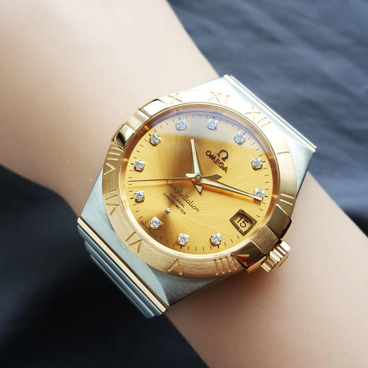 【95新】OMEGA 欧米茄123.20.38.21.58.001天文台认证同轴自动机械机芯日期显示38MM（男款）星座系列精钢/18K黄金090226NJM08 商品图8