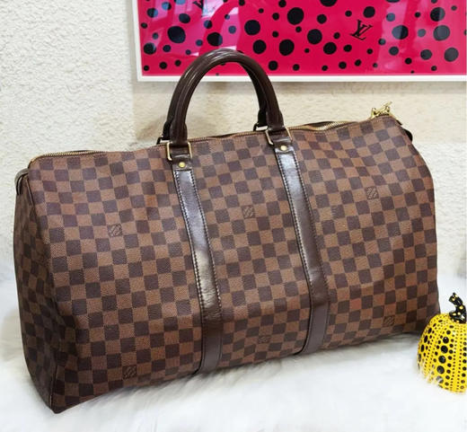 Lv keepall 50 棕棋盘格 手提 旅行包 商品图0