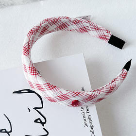 复古红格纹宽版发箍-纪念日百货门店同款169261134