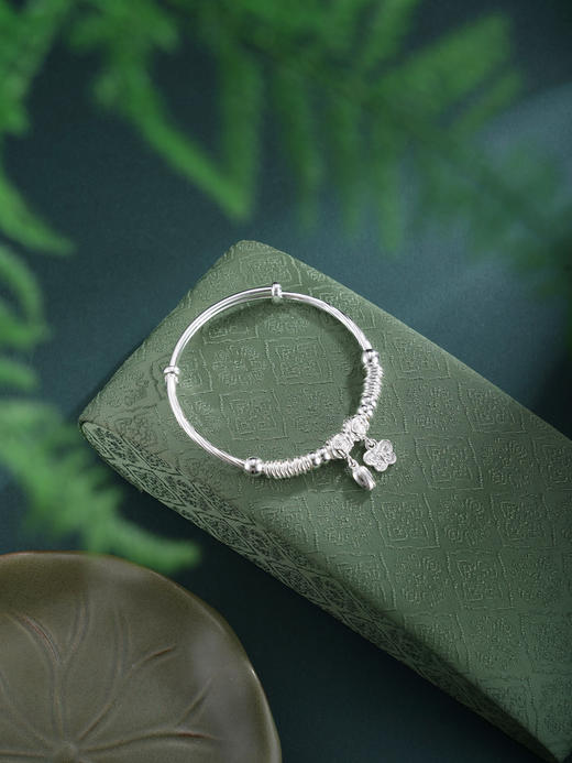 子佩集【福蝶聚财】银S999手镯【SZ009269】蝴蝶爱心花苞腰缠万贯2602 商品图5