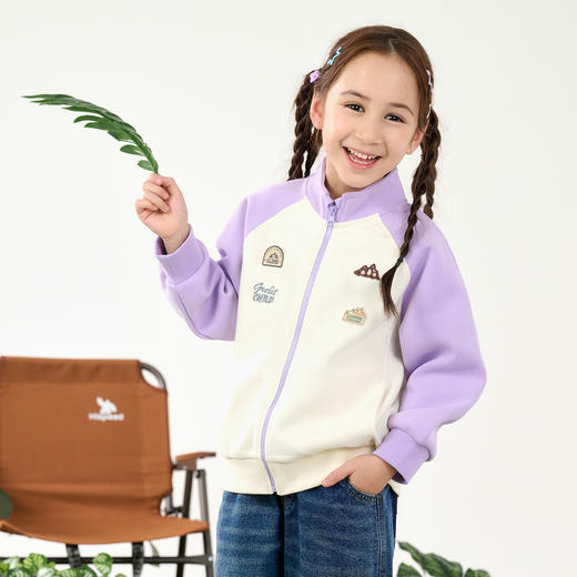 【10A抗菌】棉花堂春款撞色插肩针织立领童装外套- FD61053 商品图6