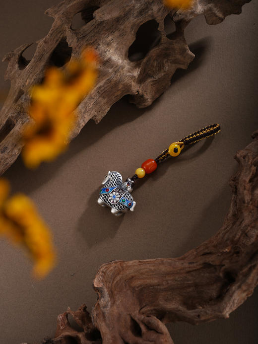 子佩集【鸿运福马】银S999钥匙扣【BJ0001683-1】小摆件花丝珐琅彩黑马2602 商品图7