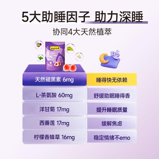 【压力退散 夜夜好眠🌙】Ameri-vita 亚美唯他 褪黑素软糖 安瓶sleepwell助睡眠片 3mg加强版10粒装/袋 轻享装（效期至2027-01-14） 商品图2