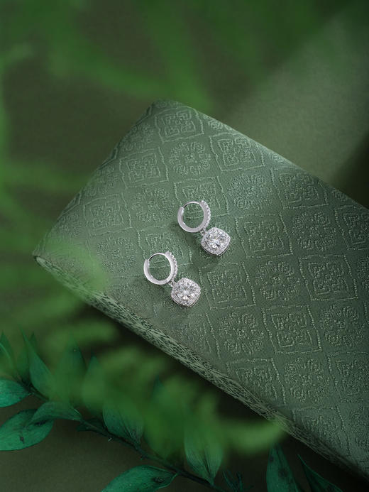 子佩集【清霜缱绻】银S925耳环【EL070646】时尚圆圈扣环方块2602 商品图2