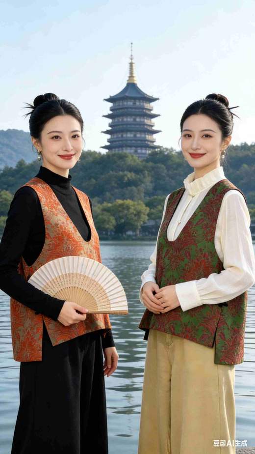 686039春上新 大U领国风马甲 商品图1