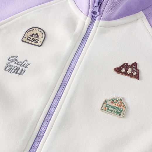 【10A抗菌】棉花堂春款撞色插肩针织立领童装外套- FD61053 商品图9