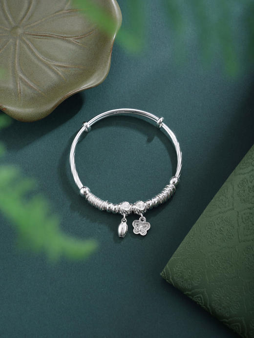 子佩集【福蝶聚财】银S999手镯【SZ009269】蝴蝶爱心花苞腰缠万贯2602 商品图9