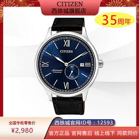 西铁城CITIZEN舒博钛小牛皮机械表NJ0090-21L
