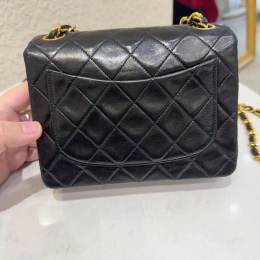 CHANEL 中古 方胖子 羊皮 黑金 斜挎包 商品图1