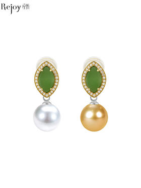 【天猫同款】两戴款-18K金碧玉钻石耳夹