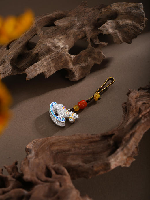 子佩集【好运加马】银S999钥匙扣【BJ0001683】小摆件花丝珐琅彩白马2602 商品图7