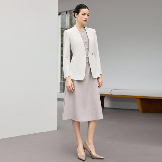 IWY/米色轻奢优雅风一粒扣米白色西装外套女职业正装高级感气质教师连衣裙工作服25CQ921 商品图5