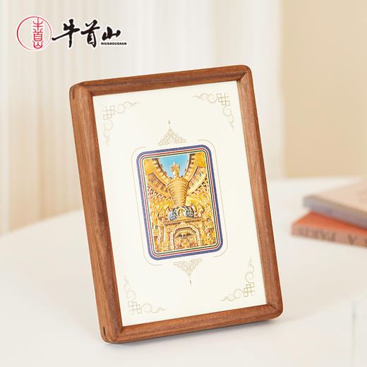 牛首山文创牛首吉祥-舍利大塔金箔画摆台礼盒雅致创意纪念品礼物 商品图1