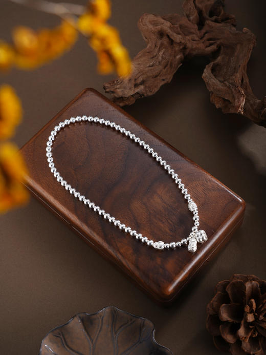 子佩集【‌‌好事发生】银S999手串手链【SC001767】柿子花生葫芦串珠多层多圈手链2602 商品图6